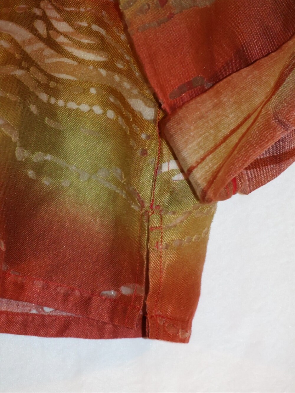 Ruby Rd. Earthy Sunset Gradient Patterned Button-Front Blouse. - Picture 7 of 14